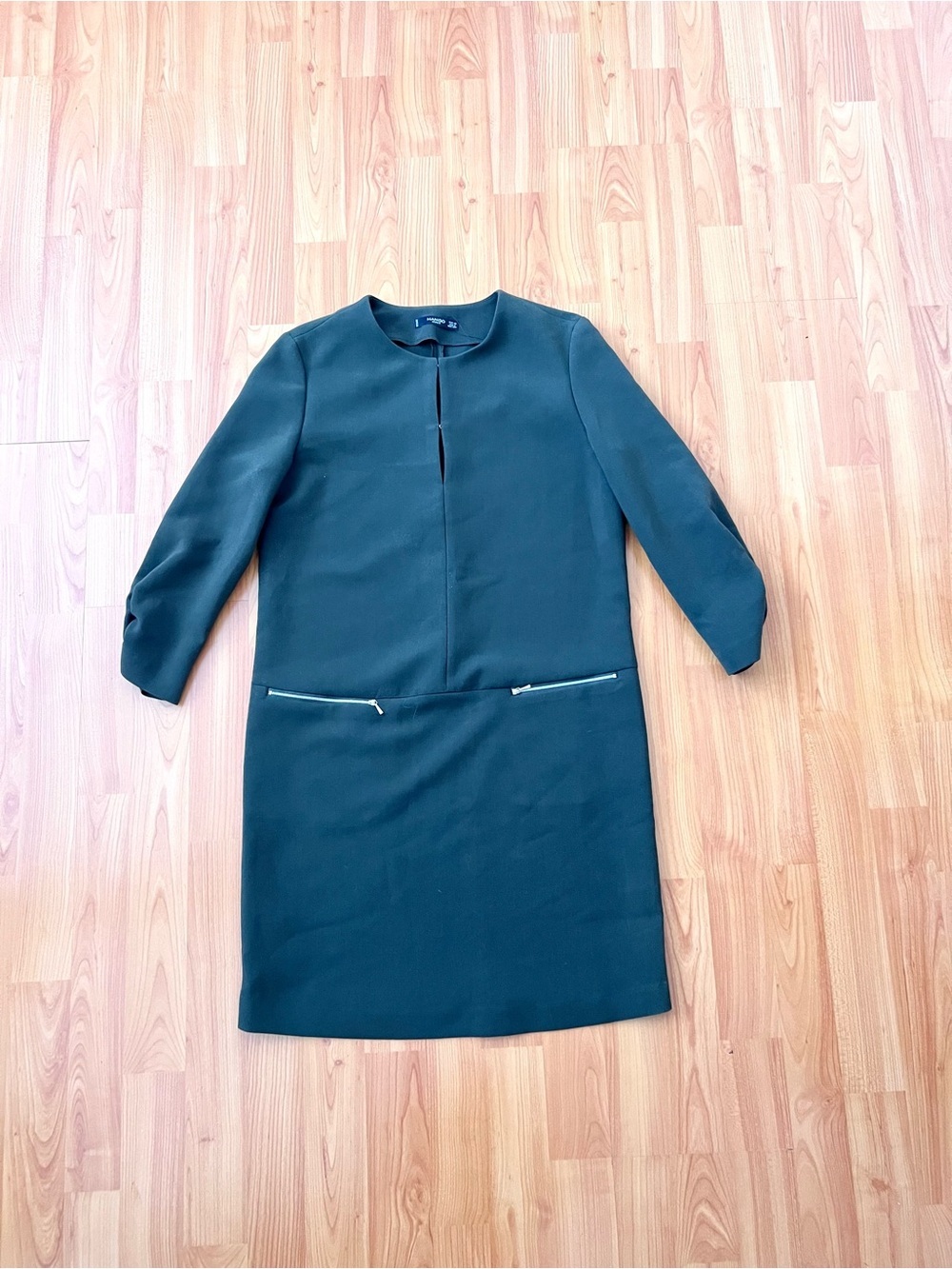 Mango Split Neck Shift Dress